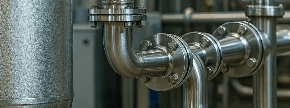Industrial stainless steel piping